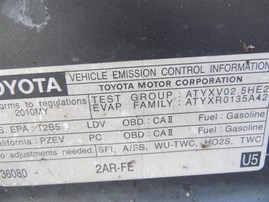 2010 Toyota Camry LE Gray 2.5L AT #Z24717